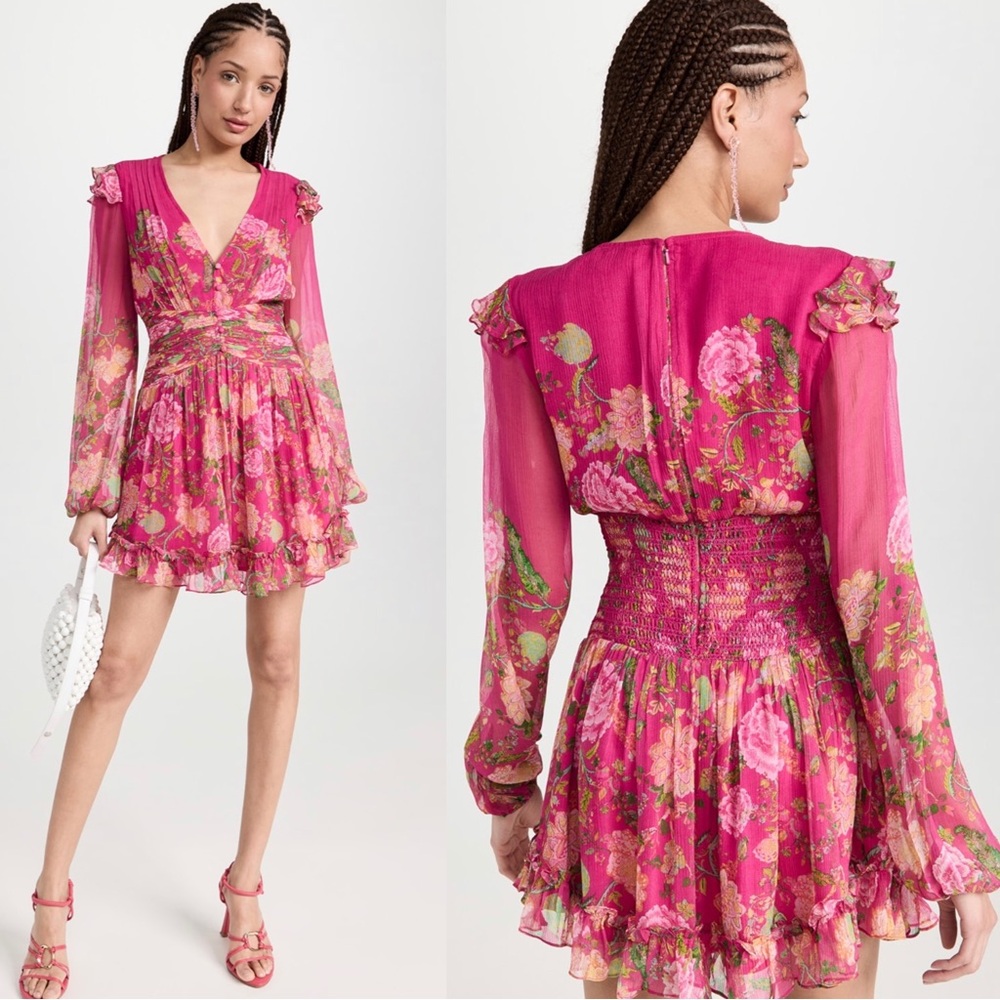 Rococo Sand Pink Floral Mini Dress
